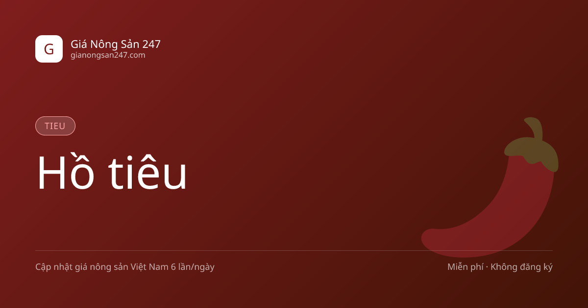 Hồ tiêu giữa tháng 10/2026: Năm con số đáng chú ý